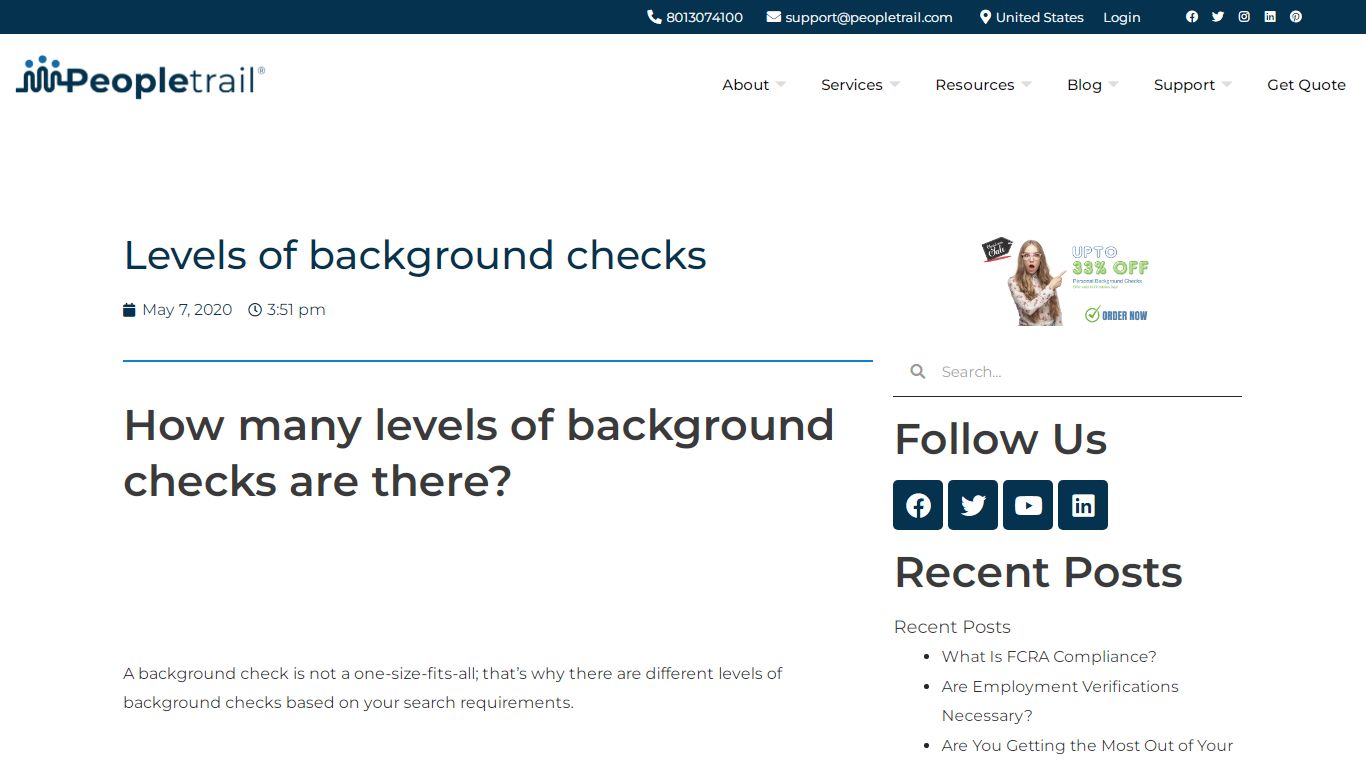 How many levels of background checks are there? | Peopletrail
